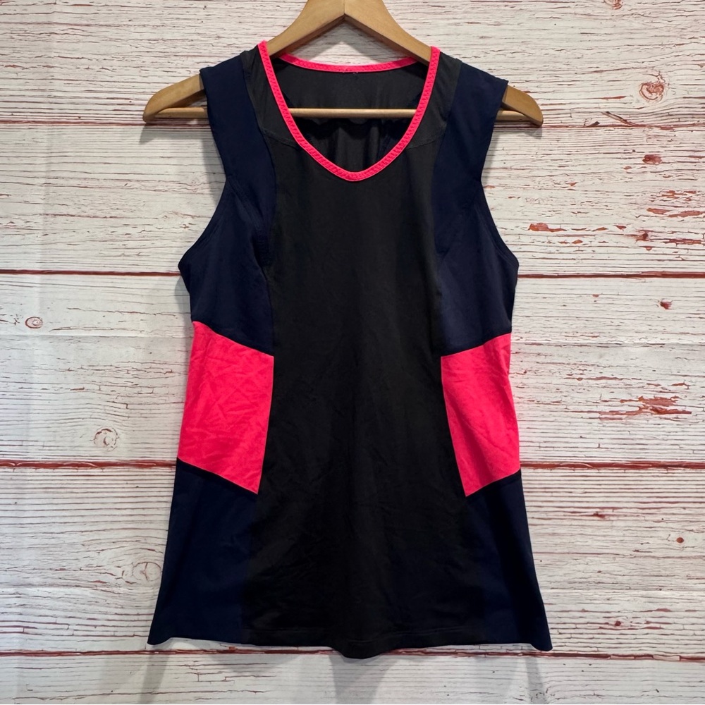 Lululemon Trail Bound Tank in Deep Coal / Deep Navy / Electric Coral Sz 8 - Picture 3 of 11